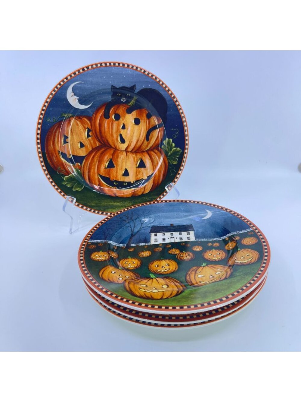 vintage sakura haunted hollow halloween plates set of 4 by david carter brown